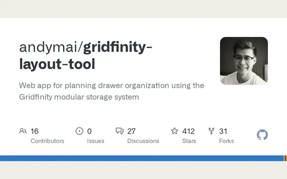 Aperçu : projet Gridfinity Layout Tool